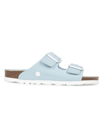 BACKSUN Leren slippers "Bali" lichtblauw