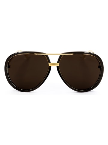 Gucci Herenzonnebril goudkleurig-zwart/grijs