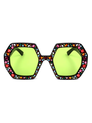 Gucci Damen-Sonnenbrille in Schwarz-Bunt/ Grün