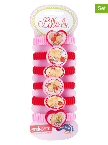 Lillebi Gumki (18 szt.) "Lillebi" w kolorze różowym do włosów