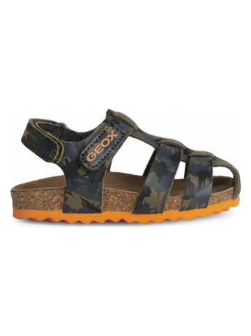 Geox Halbsandalen "Chalki" in Khaki/ Dunkelblau