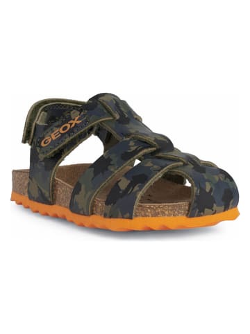 Geox Halbsandalen "Chalki" in Khaki/ Dunkelblau