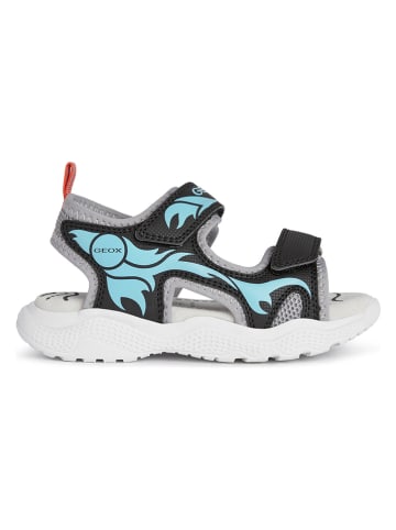Geox Sandalen "Splush" in Schwarz/ Hellblau