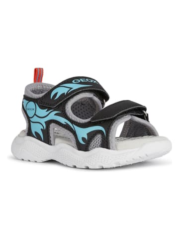 Geox Sandalen "Splush" in Schwarz/ Hellblau