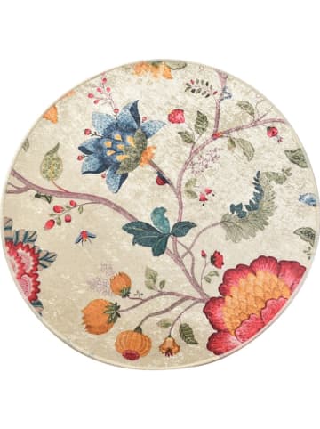 Colorful Cotton Dywanik łazienkowy "Arya" w kolorze beżowym ze wzorem