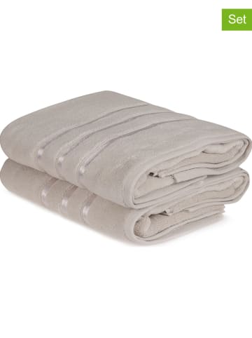 Colorful Cotton Ręczniki kąpielowe (2 szt.) "Dolce" w kolorze jasnobrązowym