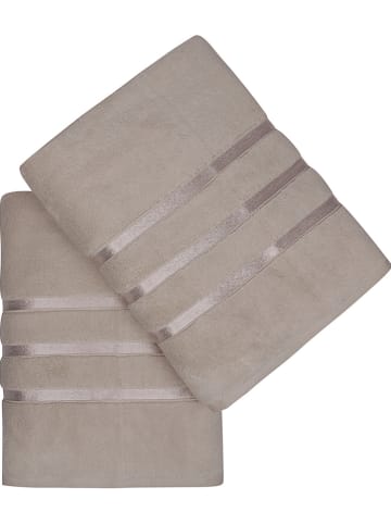 Colorful Cotton Ręczniki kąpielowe (2 szt.) "Dolce" w kolorze jasnobrązowym