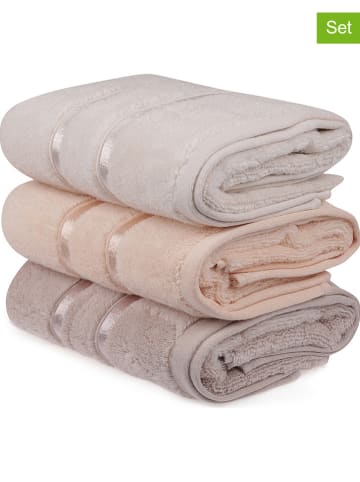 Colorful Cotton 3-delige set: handdoeken "Dolce" geel/lila/abrikooskleurig