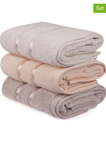 Colorful Cotton Ręczniki (3 szt.) w kolorze żółtym, lawendowym i brzoskwiniowym do rąk