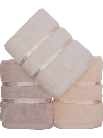 Colorful Cotton 3-delige set: handdoeken "Dolce" geel/lila/abrikooskleurig