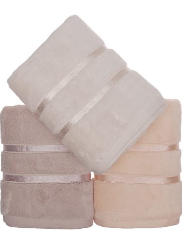 Colorful Cotton Ręczniki (3 szt.) w kolorze żółtym, lawendowym i brzoskwiniowym do rąk
