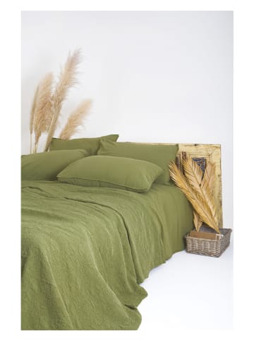 Colorful Cotton Bettwäsche-Set "Standart Stonewashed" in Oliv