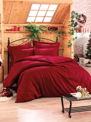 Colorful Cotton Satijnen beddengoedset "Stripe" rood