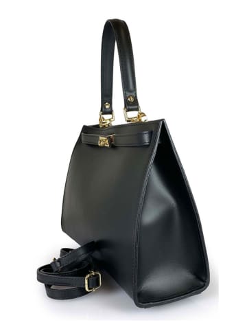ORE10 Leren handtas "Bo" zwart - (B)34 x (H)24 x (D)12 cm