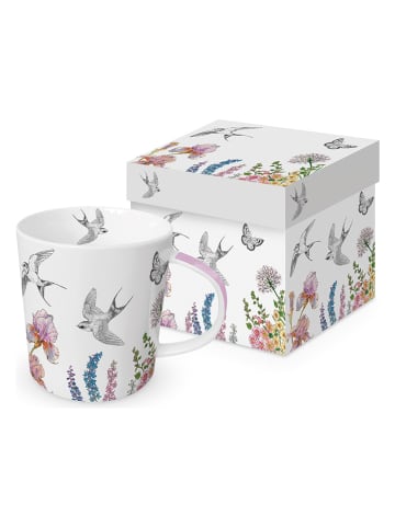 ppd Kubek jumbo "Printemps Hirondelles" w kolorze białym ze wzorem - 350 ml