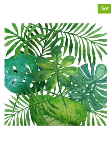 ppd 2-delige set: servetten "Feuilles Tropicales" groen - 2x 20 stuks
