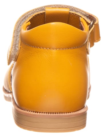 kmins Leren sandalen mosterdgeel