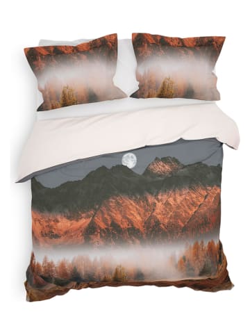 Heckett Lane Satin-Bettwäsche-Set "Wilsey" in Anthrazit/ Bunt