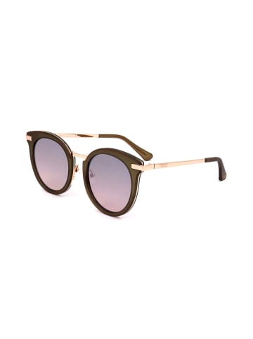 Guess Damskie okulary przeciwsłoneczne w kolorze złoto-oliwkowo-fioletowym