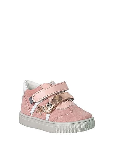 Bartek Leder-Sneakers in Gold/ Pink