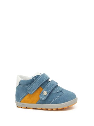 Bartek Leder-Sneakers in Blau/ Orange