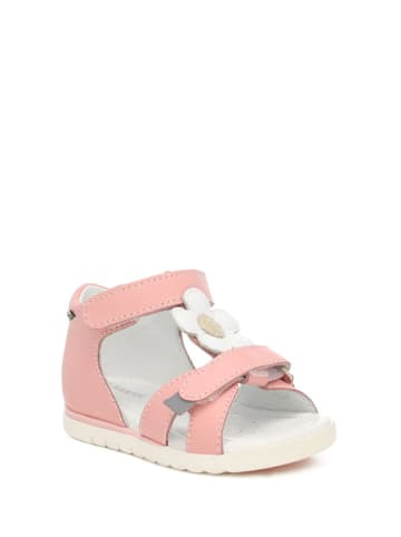 Bartek Skórzane sandały w kolorze jasnoróżowo-białym