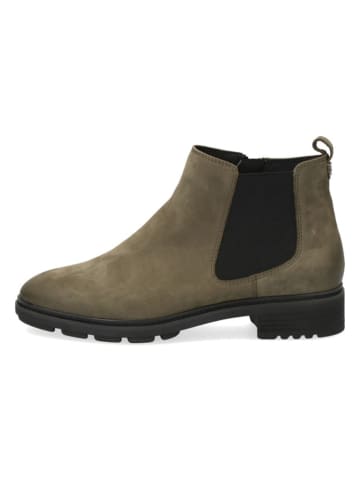Caprice Leder-Boots in Oliv