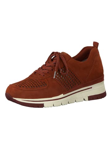 Tamaris Skórzane sneakersy w kolorze czerwonym