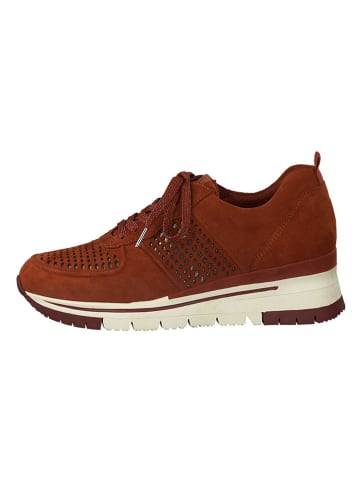 Tamaris Skórzane sneakersy w kolorze czerwonym