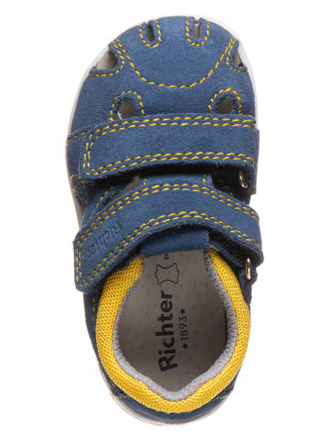 Richter Shoes Leder-Halbsandalen in Blau