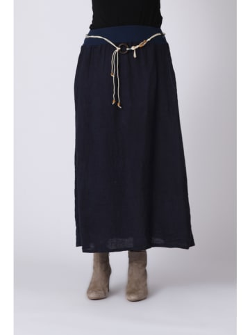 Plus Size Company Linnen rok "Kacy" donkerblauw