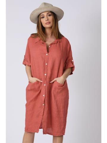 Plus Size Company Linnen jurk "Kathy" rood