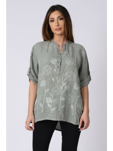 Plus Size Company Linnen blouse "Kenza" kaki