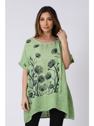 Plus Size Company Linnen blouse "Laurine" groen