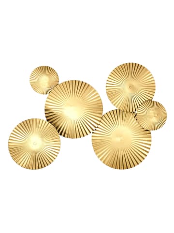 Rétro Chic Wanddecoratie goudkleurig - (B)63,5 x (H)47 x (D)7 cm