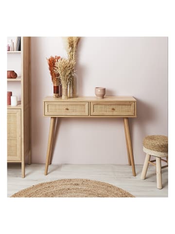Ethnical Life Konsola "Bali" w kolorze jasnobrązowym - 100 x 81 x 29 cm