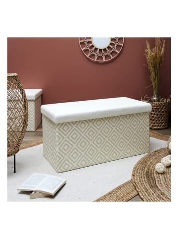 Ethnical Life Kruk met opbergruimte beige/crème - (B)76 x (H)38 x (D)38 cm