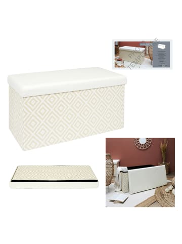 Ethnical Life Kruk met opbergruimte beige/crème - (B)76 x (H)38 x (D)38 cm