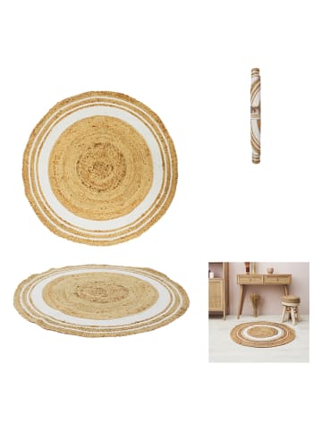 Ethnical Life Jute tapijt beige - Ø 90 cm