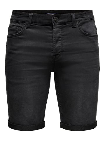 ONLY & SONS Jeans-Shorts in Schwarz