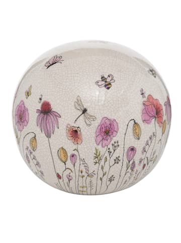 Boltze Decoratieve bal "Babette" wit/meerkleurig - (H)24 x Ø 25 cm