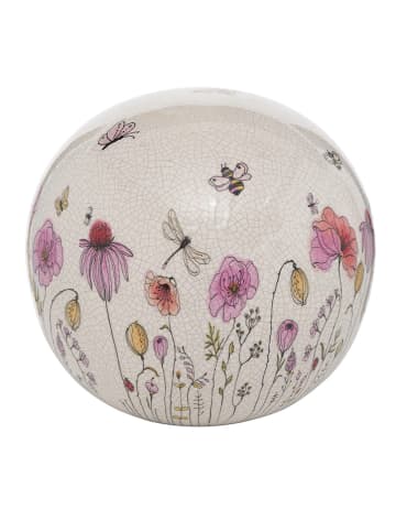 Boltze Decoratieve bol "Babette" wit/meerkleurig - (H)24 x Ø 25 cm