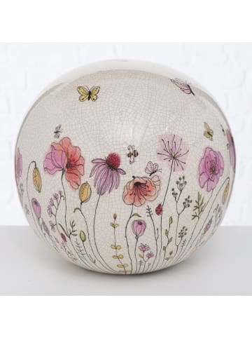 Boltze Decoratieve bal "Babette" wit/meerkleurig - (H)24 x Ø 25 cm