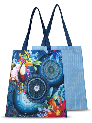 Hip Shopper bag "Cailaini" w kolorze błękitno-granatowym - 40 x 45 cm
