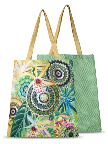 Hip Shopper bag "Yissa" w kolorze zielonym ze wzorem - 40 x 45 cm