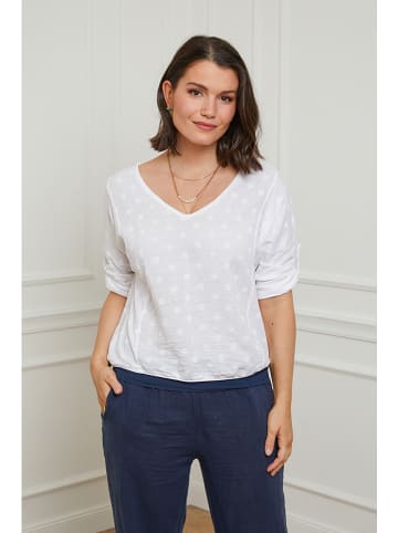 Curvy Lady Lniana bluzka w kolorze białym