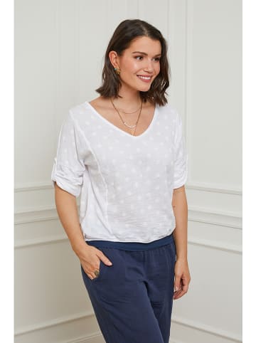 Curvy Lady Leinen-Bluse in Weiß