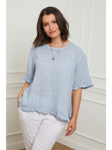 Curvy Lady Leinen-Shirt in Hellblau
