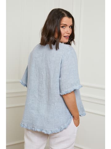 Curvy Lady Leinen-Shirt in Hellblau