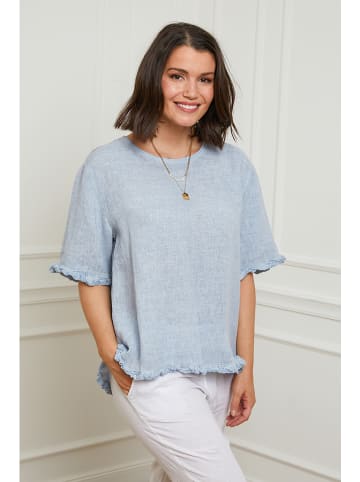 Curvy Lady Leinen-Shirt in Hellblau